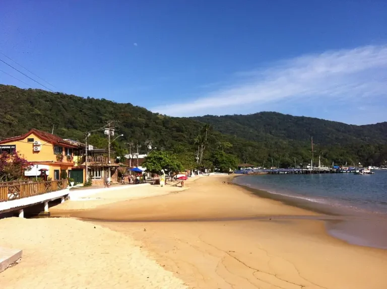 Vista da famosa Vila do Abraão e sua praia