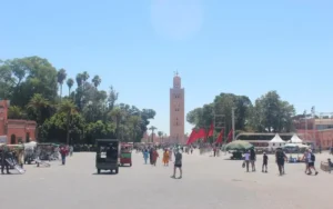Vista da cidade de Marrakech, praça histórica